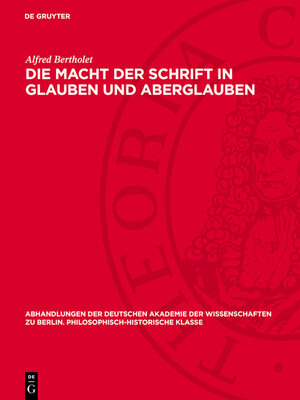 cover image of Die Macht der Schrift in Glauben und Aberglauben